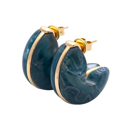Colorful chubby C-Shaped Hoop Earrings EA-21EA00154 - EA-21EA00159