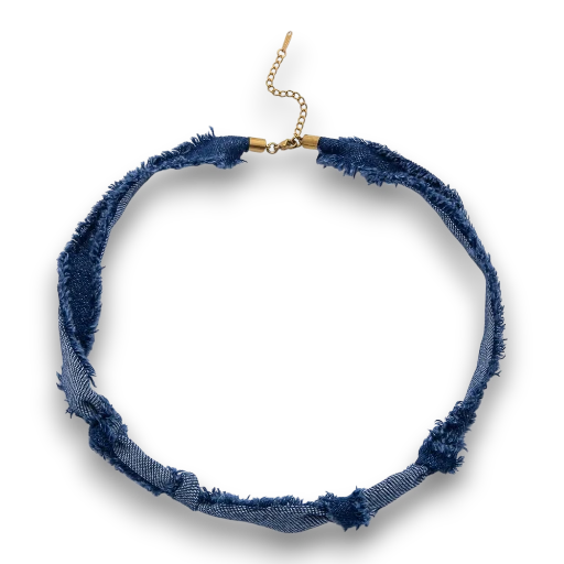 Dark Blue Denim Knot Handmade Scarf