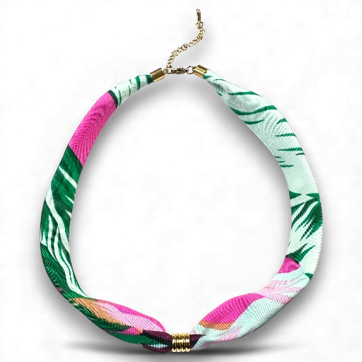Colorful Smooth Faux Silk Scarf necklace with extender