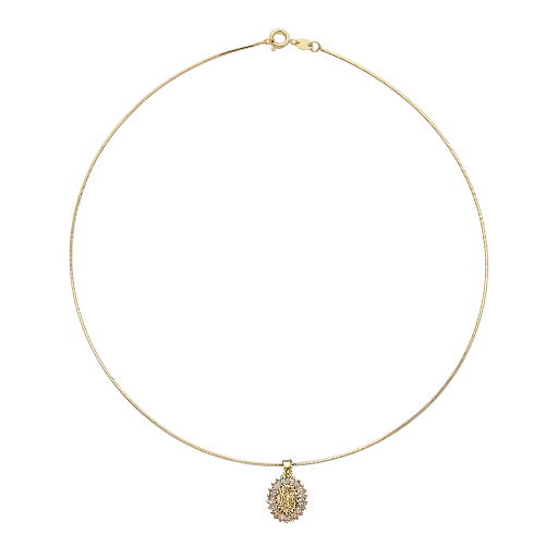 Minimalist Snake Chain necklace with Our Lady of Guadalupe charm NC-SJ2170