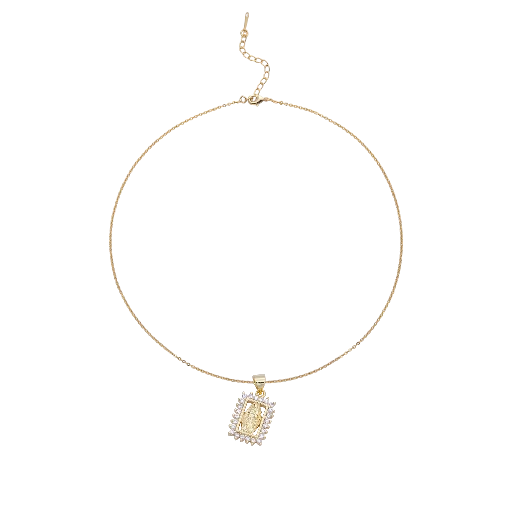 Minimalist Cable Chain necklace with virgin Mary charm NC-SJ2161
