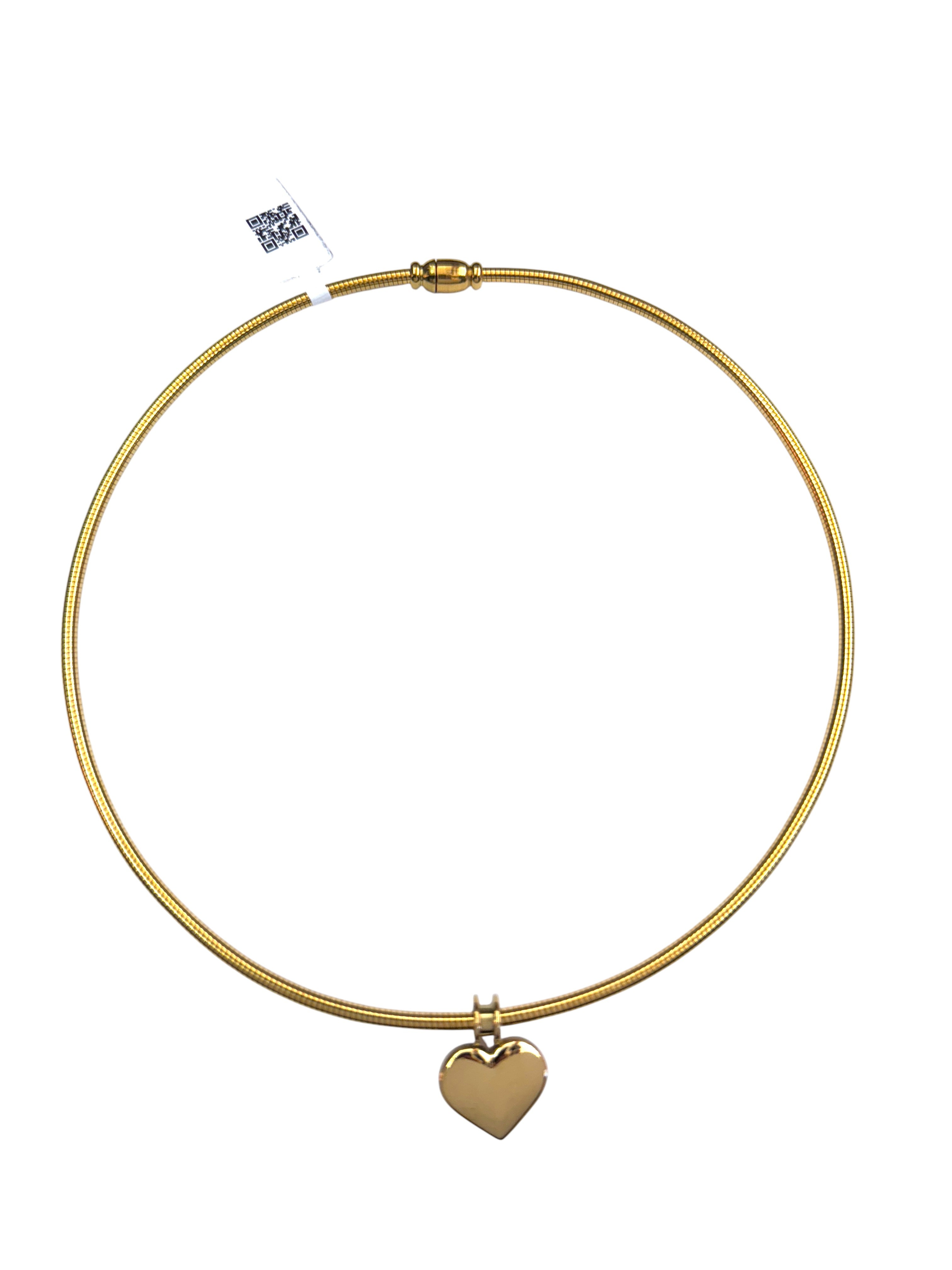 Snake Chain Heart Choker Necklace